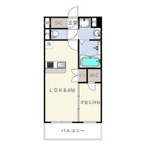 エスリードレジデンス都島ノース(1LDK/5階)の間取り写真