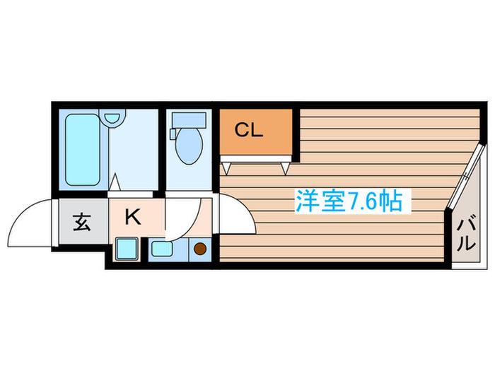 ベルシティ堤町(1K/1階)の間取り写真