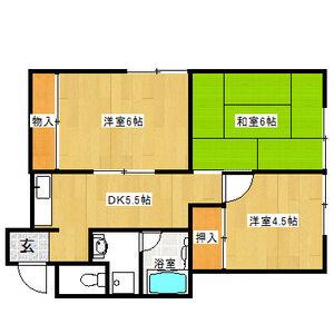フリーディオ石切(3DK/2階)の間取り写真