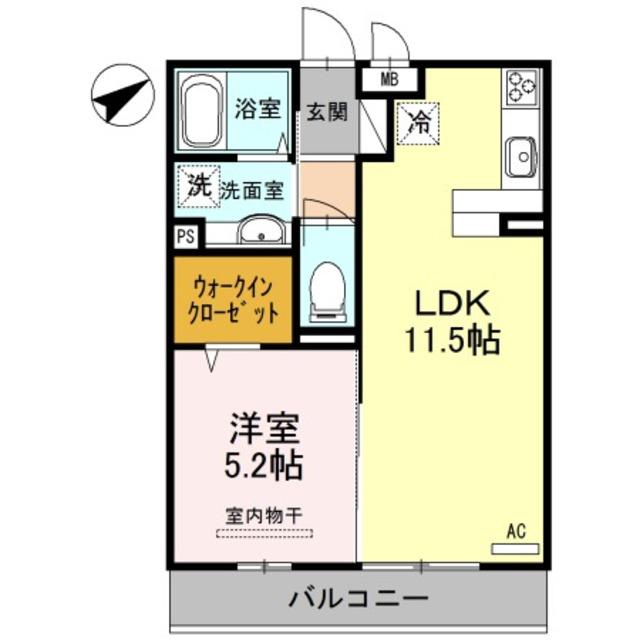 リヴェールII(1LDK/3階)の間取り写真