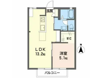 ハイツヒラオカ(1LDK/2階)の間取り写真