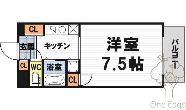 エトワール北梅田(1K/10階)の間取り写真