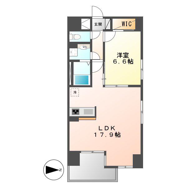 GRAMERCY SHIRAKAWA KOEN(1LDK/4階)の間取り写真