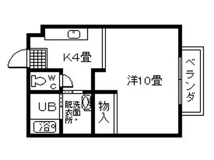 前田キャッスル(1K/2階)の間取り写真