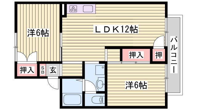 セジュール久保(2LDK/2階)の間取り写真