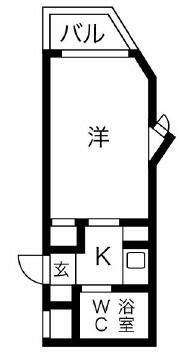スカイコート宮崎台(1K/5階)の間取り写真