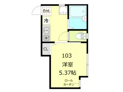 ラルーチェ武蔵小杉(1K/1階)の間取り写真
