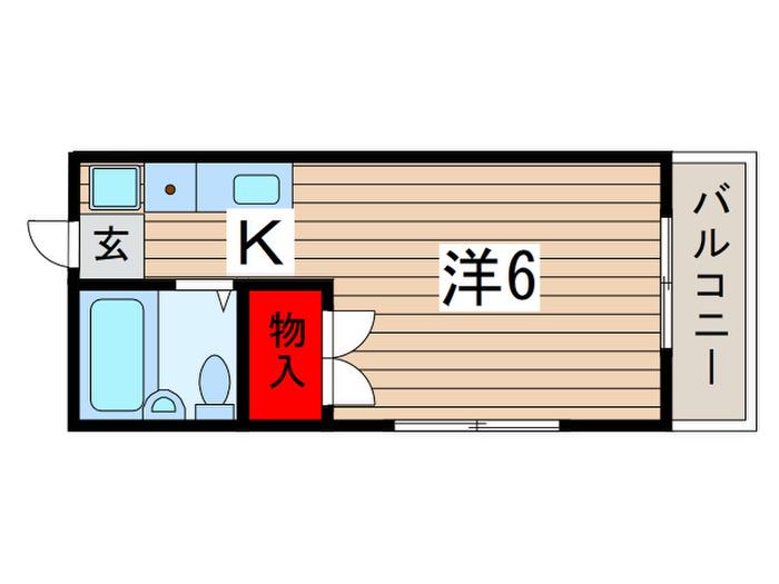 エスハイツI(1K/2階)の間取り写真