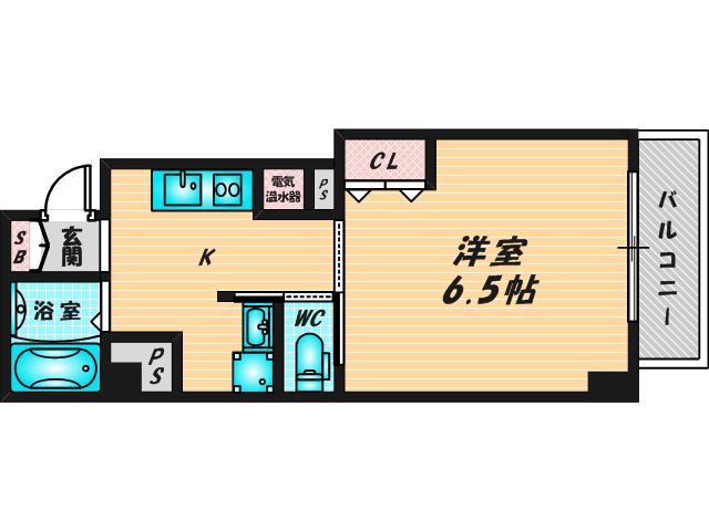 みおつくし布施(1K/9階)の間取り写真