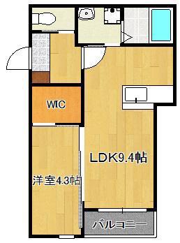 BRAVE BASE 遠賀 サウス(1LDK/2階)の間取り写真