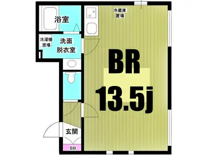 MOKU(ワンルーム/1階)の間取り写真