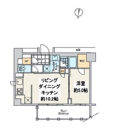 クレストコート中野富士見町(1LDK/8階)の間取り写真