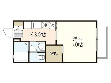 グランドールKII(1K/2階)の間取り写真
