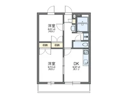レオパレスKOBATA(2DK/2階)の間取り写真