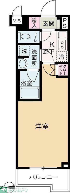 ルーブル武蔵中原伍番館(1K/1階)の間取り写真