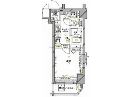 東京メトロ千代田線 湯島駅 徒歩7分 9階建 築21年(1K/3階)の間取り写真