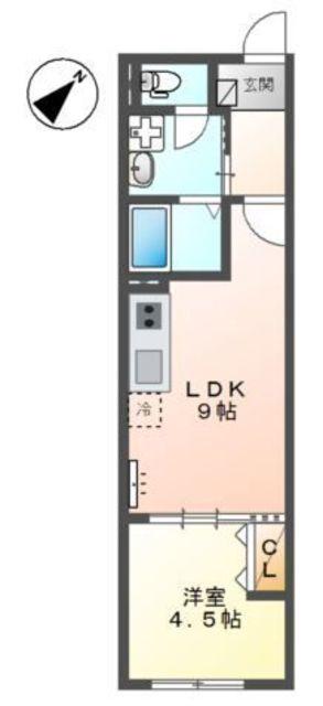 ファミリア池上(1LDK/2階)の間取り写真
