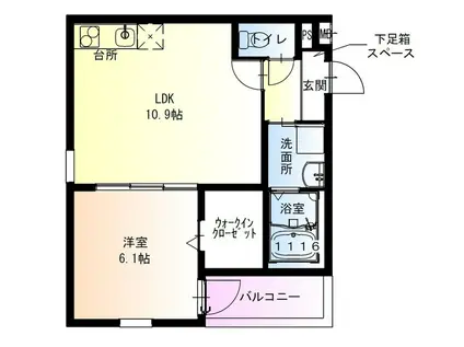 フジパレス堺大浜公園II番館(1LDK/3階)の間取り写真
