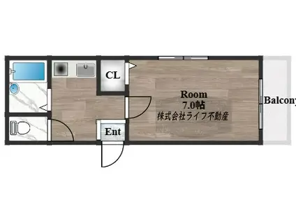 サンライフ近江堂(1K/1階)の間取り写真