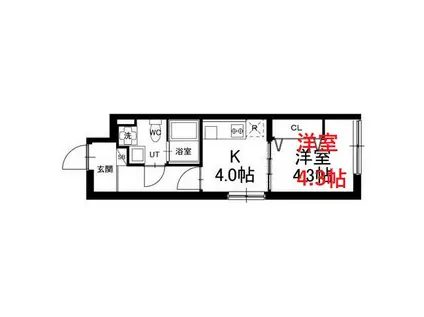 LOTUS梅屋敷(1K/1階)の間取り写真