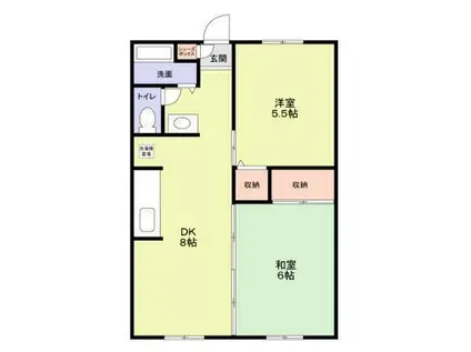 サンホワイトM105(2DK/2階)の間取り写真
