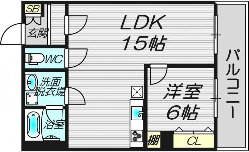 ベストレジデンス南千里(1LDK/3階)の間取り写真