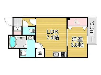 EIJU NISHIKUJO(1LDK/3階)の間取り写真
