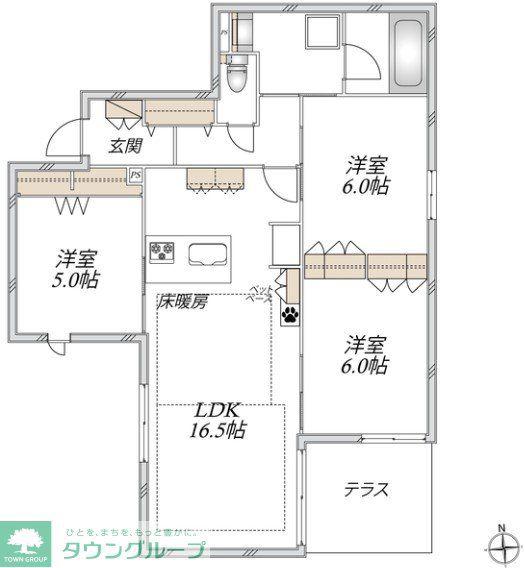 CHATEAU NOIR(3LDK/1階)の間取り写真