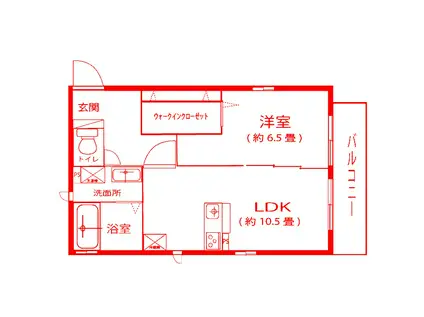 ベルクレスト(1LDK/1階)の間取り写真