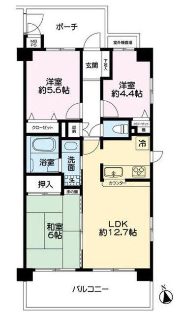 ライオンズマンション川口飯塚第3(3LDK/2階)の間取り写真