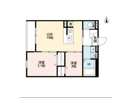 ROBOT HOME 相模原II(2LDK/1階)の間取り写真