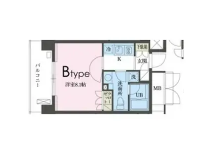 ガレリア東新宿(1K/7階)の間取り写真