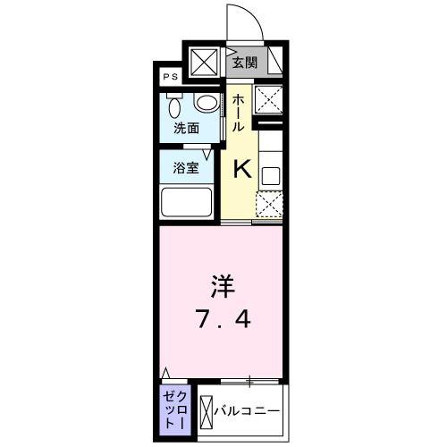 CENTRAL GRACE K(1K/2階)の間取り写真