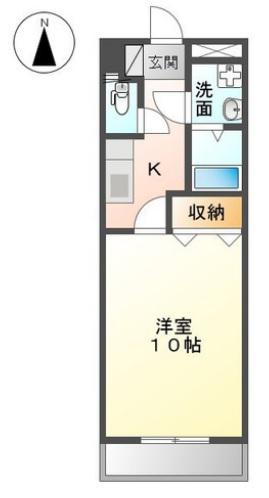 パストラーレ(1K/1階)の間取り写真