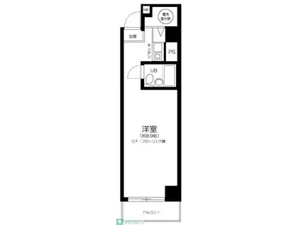 プレジデントハイツ五反田(1K/3階)の間取り写真