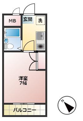 アネックス上小町(1K/3階)の間取り写真