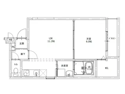 フジパレス花園2番館(1LDK/3階)の間取り写真