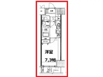 フィース日暮里(1K/4階)の間取り写真