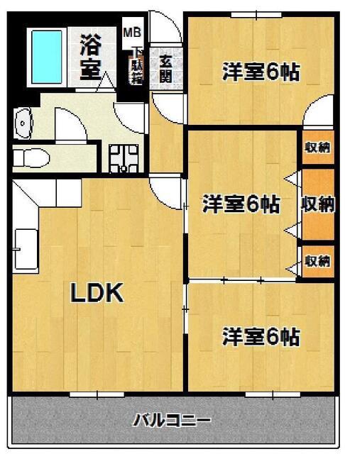 ルミナス並木(3LDK/1階)の間取り写真