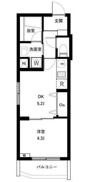 WHARF板橋本町(1DK/2階)の間取り写真