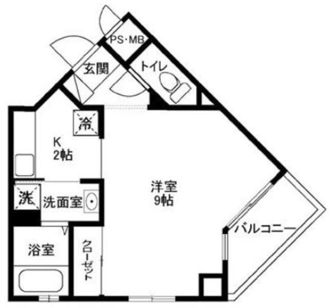 東急田園都市線 宮前平駅 徒歩7分 4階建 築18年(1K/1階)の間取り写真