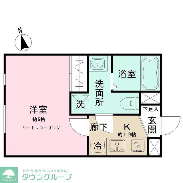 ノルディア奥沢(1K/1階)の間取り写真