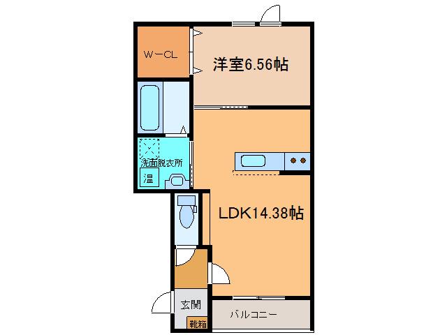 ＪＲ根室本線 帯広駅 徒歩18分 3階建 築11年(1LDK/2階)の間取り写真