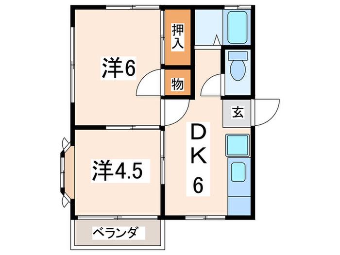 LE LIENB(2DK/2階)の間取り写真
