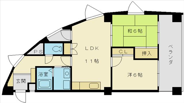 SUN・CEDAR(2LDK/4階)の間取り写真