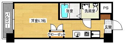 レジディア比治山公園(1K/9階)の間取り写真