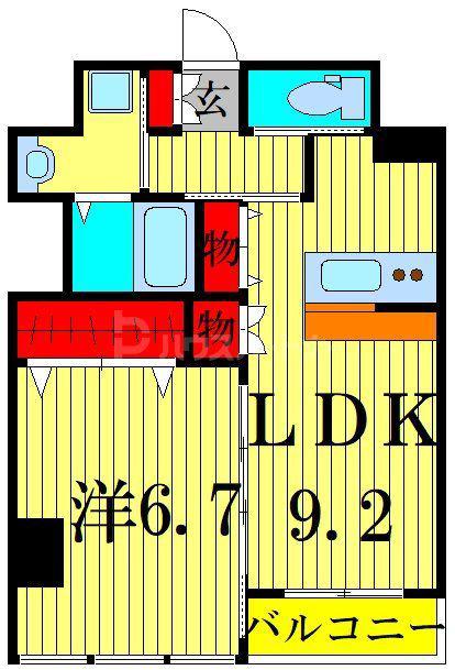 フリーダムファン(1LDK/6階)の間取り写真