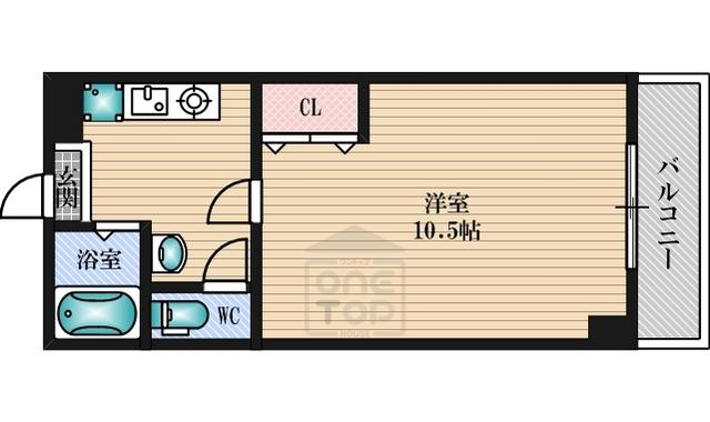 マンショングレース緑地(1K/3階)の間取り写真