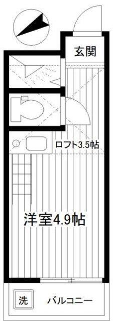 ローヤルパーク 213(ワンルーム/2階)の間取り写真