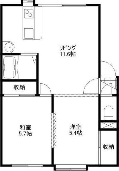 曙パークハイツ(2LDK/2階)の間取り写真